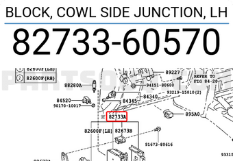 Toyota 8273360570 BLOCK, COWL SIDE JUNCTION, LH