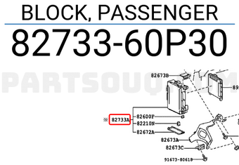 Toyota 8273360P30 BLOCK, PASSENGER