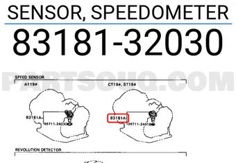 Toyota 8318132030 SENSOR, SPEEDOMETER