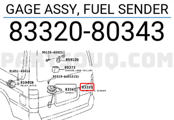 Toyota 8332080343 GAGE ASSY, FUEL SENDER