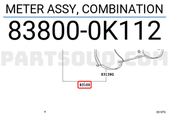 Toyota 838000K112 METER ASSY, COMBINATION