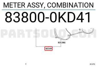 Toyota 838000KD41 METER ASSY, COMBINATION