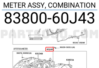 Toyota 8380060J43 METER ASSY, COMBINATION