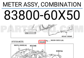 Toyota 8380060X50 METER ASSY, COMBINATION