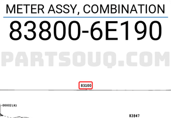 Toyota 838006E190 METER ASSY, COMBINATION