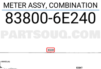 Toyota 838006E240 METER ASSY, COMBINATION