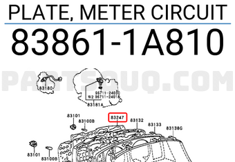 Toyota 838611A810 PLATE, METER CIRCUIT
