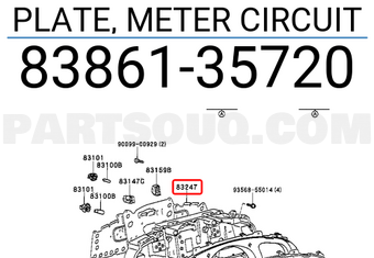 Toyota 8386135720 PLATE, METER CIRCUIT