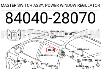 Toyota 8404028070 MASTER SWITCH ASSY, POWER WINDOW REGULATOR