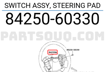 Toyota 8425060330 SWITCH ASSY, STEERING PAD