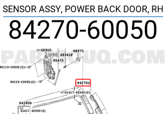 Toyota 8427060050 SENSOR ASSY, POWER BACK DOOR, RH