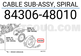 Toyota 8430648010 CABLE SUB-ASSY, SPIRAL