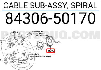 Toyota 8430650170 CABLE SUB-ASSY, SPIRAL