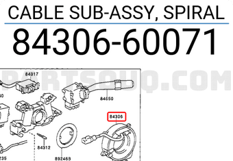 Toyota 8430660071 CABLE SUB-ASSY, SPIRAL