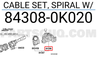 Toyota 843080K020 CABLE SET, SPIRAL W