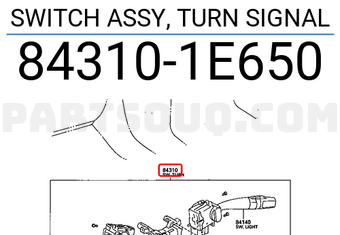 Toyota 843101E650 SWITCH ASSY, TURN SIGNAL