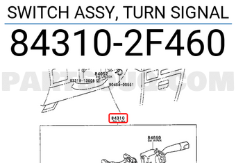 Toyota 843102F460 SWITCH ASSY, TURN SIGNAL