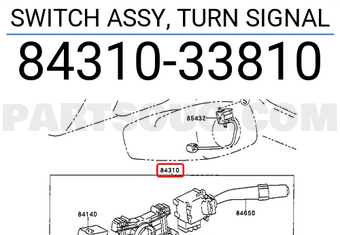 Toyota 8431033810 SWITCH ASSY, TURN SIGNAL