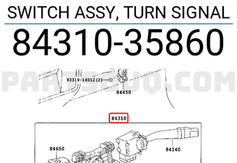 Toyota 8431035860 SWITCH ASSY, TURN SIGNAL
