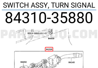 Toyota 8431035880 SWITCH ASSY, TURN SIGNAL
