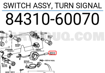 Toyota 8431060070 SWITCH ASSY, TURN SIGNAL
