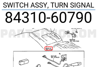Toyota 8431060790 SWITCH ASSY, TURN SIGNAL