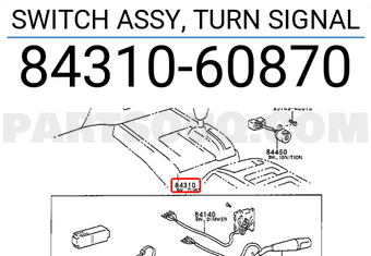 Toyota 8431060870 SWITCH ASSY, TURN SIGNAL