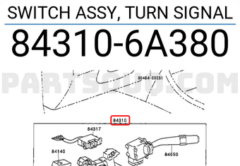 Toyota 843106A380 SWITCH ASSY, TURN SIGNAL