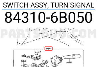 Toyota 843106B050 SWITCH ASSY, TURN SIGNAL