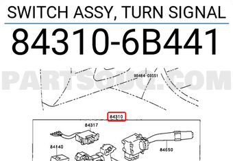 Toyota 843106B441 SWITCH ASSY, TURN SIGNAL