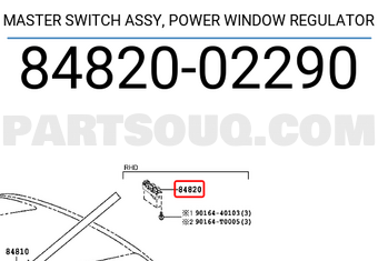 Toyota 8482002290 MASTER SWITCH ASSY, POWER WINDOW REGULATOR