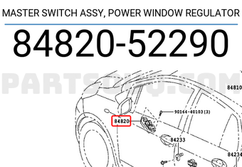 Toyota 8482052290 MASTER SWITCH ASSY, POWER WINDOW REGULATOR