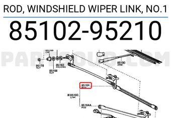 Toyota 8510295210 ROD, WINDSHIELD WIPER LINK, NO.1