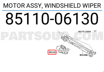 Toyota 8511006130 MOTOR ASSY, WINDSHIELD WIPER