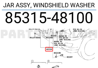 Toyota 8531548100 JAR ASSY, WINDSHIELD WASHER