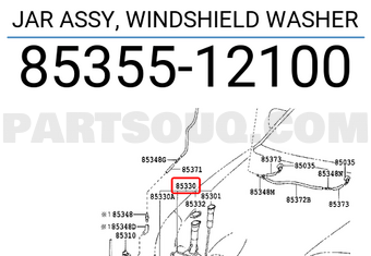 Toyota 8535512100 JAR ASSY, WINDSHIELD WASHER
