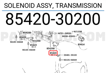 Toyota 8542030200 SOLENOID ASSY, TRANSMISSION