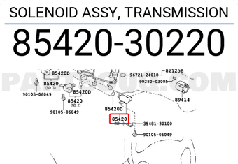 Toyota 8542030220 SOLENOID ASSY, TRANSMISSION