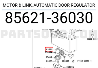 Toyota 8562136030 MOTOR & LINK, AUTOMATIC DOOR REGULATOR