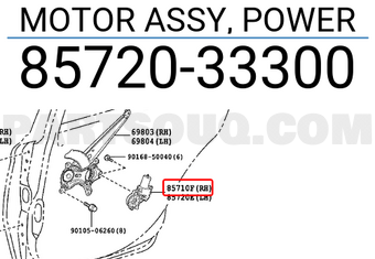 Toyota 8572033300 MOTOR ASSY, POWER