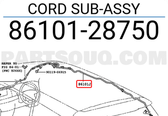 Toyota 8610128750 CORD SUB-ASSY