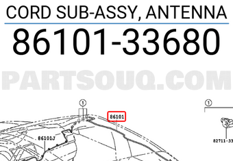 Toyota 8610133680 CORD SUB-ASSY, ANTENNA