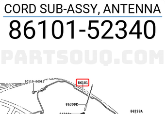 Toyota 8610152340 CORD SUB-ASSY, ANTENNA