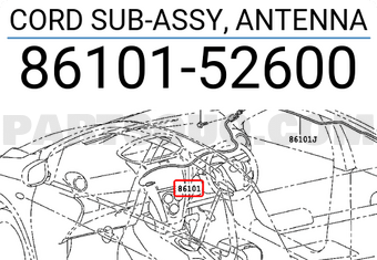 Toyota 8610152600 CORD SUB-ASSY, ANTENNA