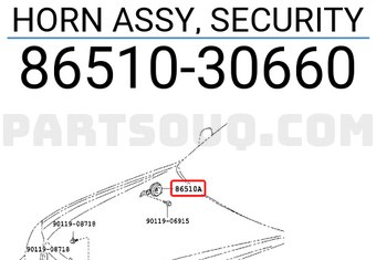 Toyota 8651030660 HORN ASSY, SECURITY