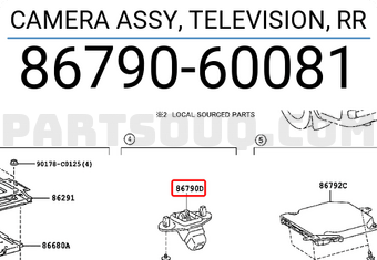 Toyota 8679060081 CAMERA ASSY, TELEVISION, RR