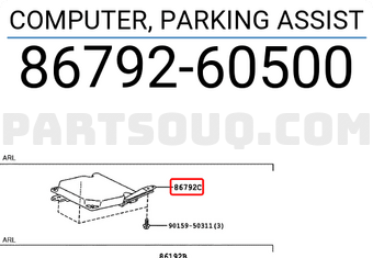 Toyota 8679260500 COMPUTER, PARKING ASSIST