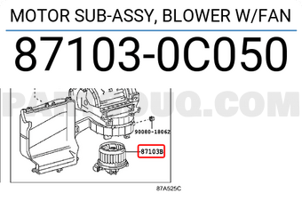 Toyota 871030C050 MOTOR SUB-ASSY, BLOWER W/FAN