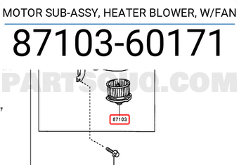 Toyota 8710360171 MOTOR SUB-ASSY, HEATER BLOWER, W/FAN
