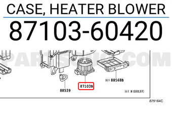 Toyota 8710360420 CASE, HEATER BLOWER